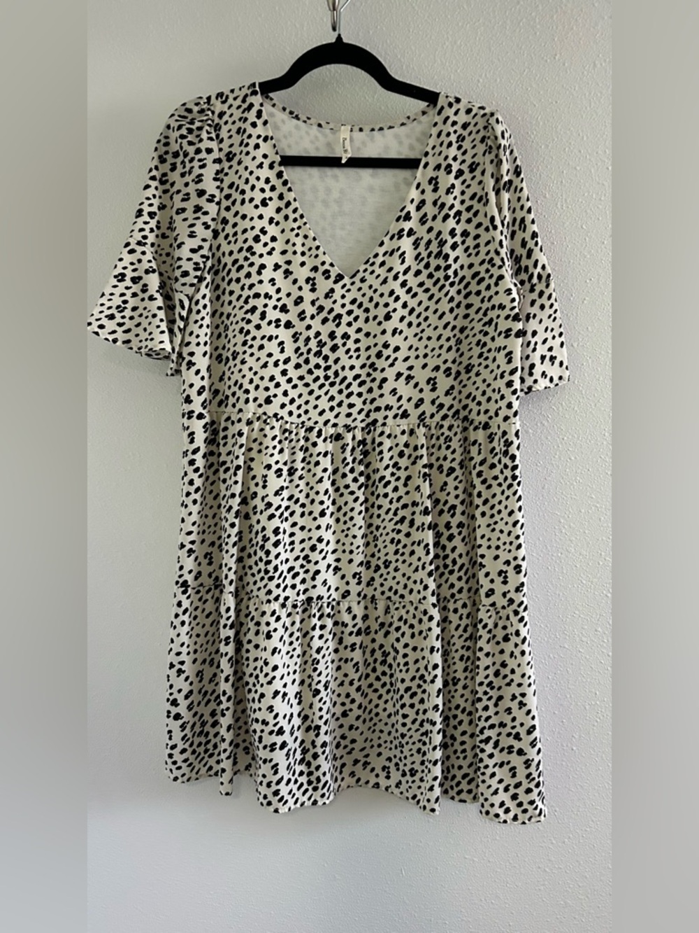 Beeson River Ivory Dress with Black Spot Print